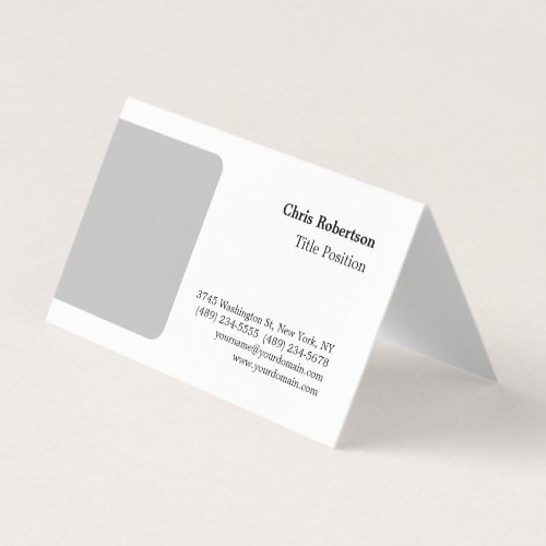 Grey White Charming Minimalist Custom Business Card