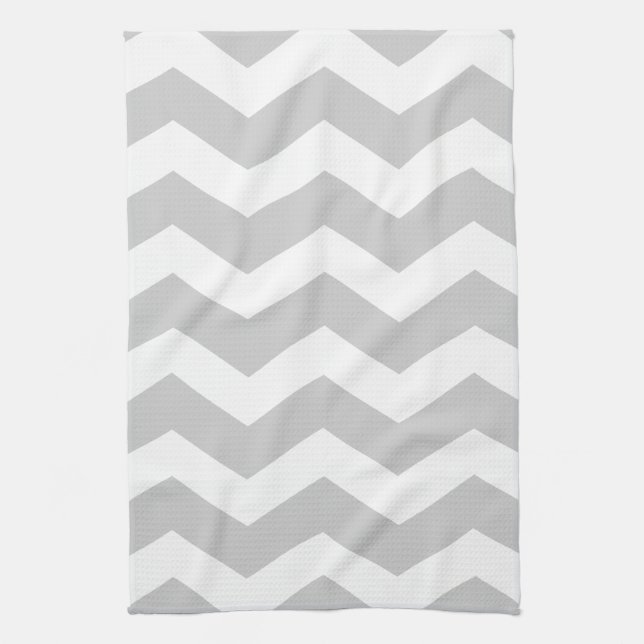 Grey & White Chevron Pattern Kitchen Towel (Vertical)