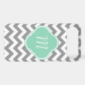 Grey & White Chevron Stripe Custom Monogram Case-Mate iPhone Case (Back (Horizontal))