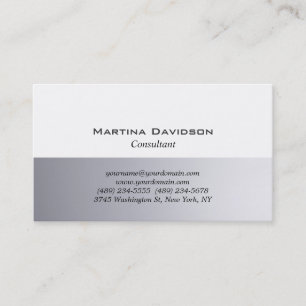 Grey White Classical Plain Creative Business Card