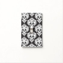 Grey & White Glam Pattern Modern Chic Light Switch Cover