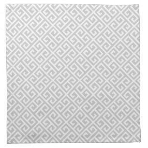 Grey & White Greek Key Pattern Napkin