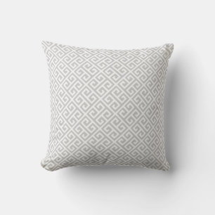 Grey & White Greek Key Throw Pillows