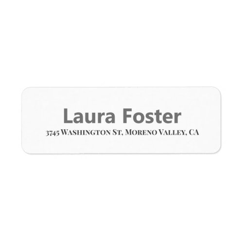 Grey White Handwriting Elegant Minimalist Stylish Label