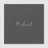 Grey White Handwritten Minimalist Your Name