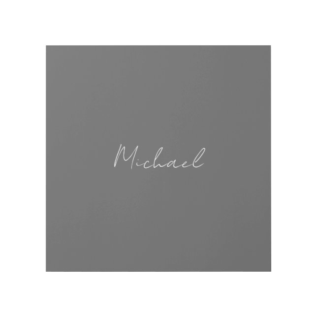 Grey White Handwritten Minimalist Your Name Gallery Wrap (Front)