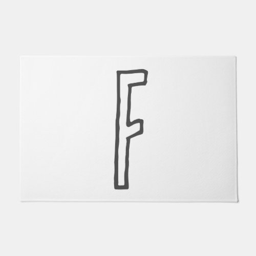 Grey  White Initial Letter Monogrammed Plain Doormat
