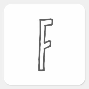 Grey & White Initial Letter Monogrammed Plain Square Sticker