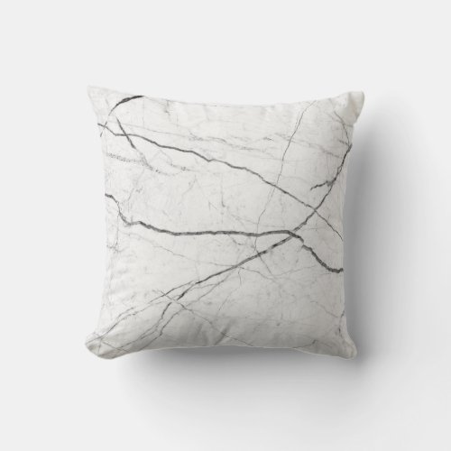 Grey  White Marble Accent Throw Pillow