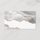 Grey White Marble Agate Refined Golden Glitter Business Card