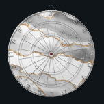 Grey White Marble Agate Refined Golden Glitter Dart Board<br><div class="desc">If you are a lover of art, precious stones, elegance and glamor, this beautiful and incredible design with the appearance of a marble or agate stone will be perfect for you, with a delicate combination of colors such as white and gray.</div>