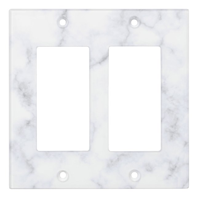 Grey white marble light switch cover (Front)