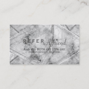 Grey & White Marble REFER A FRIEND Client Card