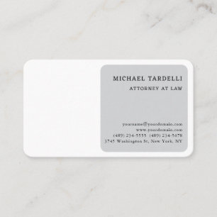 Grey White Minimalist Classical Professional Business Card