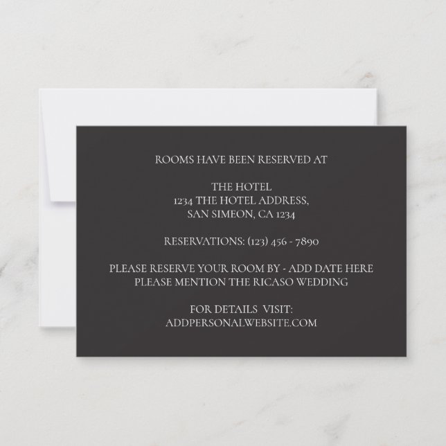 Grey White Modern Flower Room Reservation Wedding RSVP Card (Front)