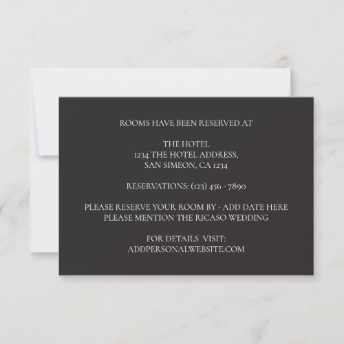 Grey White Modern Flower Room Reservation Wedding RSVP Card