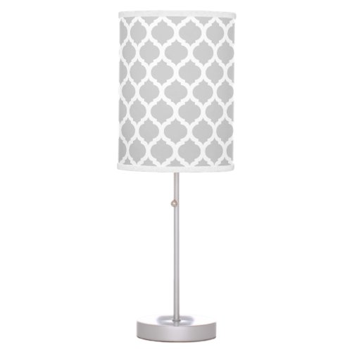 Grey  White Moroccan Pattern Table Lamp