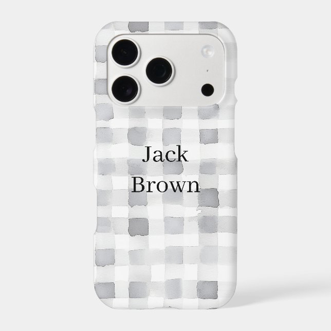 Grey White Plaid Stripes Case-Mate iPhone Case (Back)