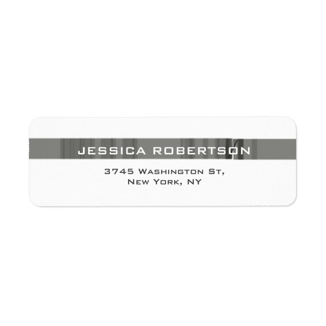 Grey White Plain Elegant Modern Trendy Label (Front)