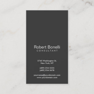 Grey White Plain Modern Consultant Business Card