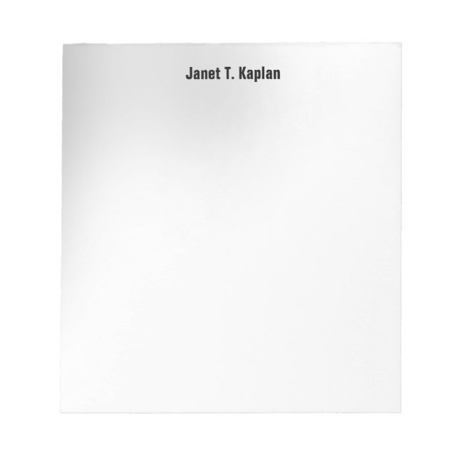 Grey White Plain Simple Professional Modern Notepad (Front)