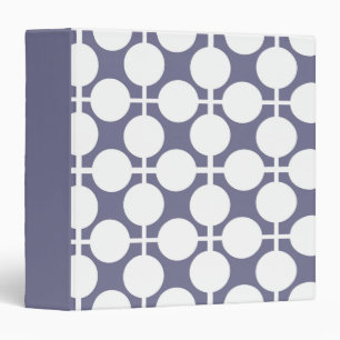 grey white polka dot and check pattern 3 ring binder