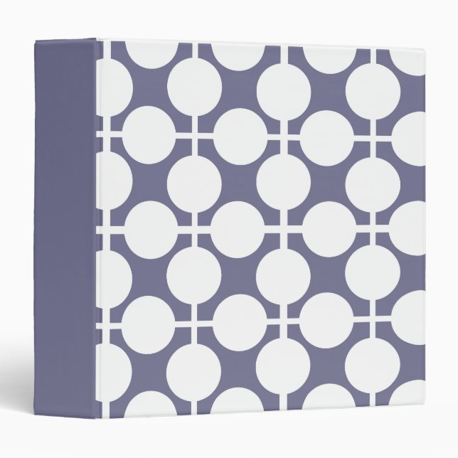 grey white polka dot and check pattern 3 ring binder (Front/Spine)