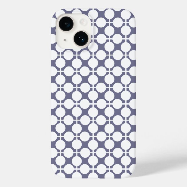 grey white polka dot and check pattern Case-Mate iPhone case (Back)