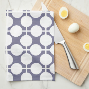 grey white polka dot and check pattern kitchen towel