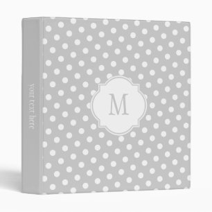 Grey & White Polka Dot Pattern Binder