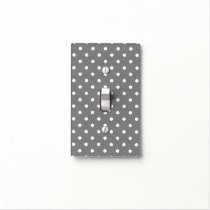 Grey & White Polka Dots Minimal Chic Classy Cute Light Switch Cover