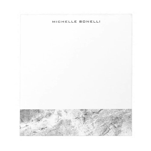 Grey White Professional Plain Simple Minimalist Notepad