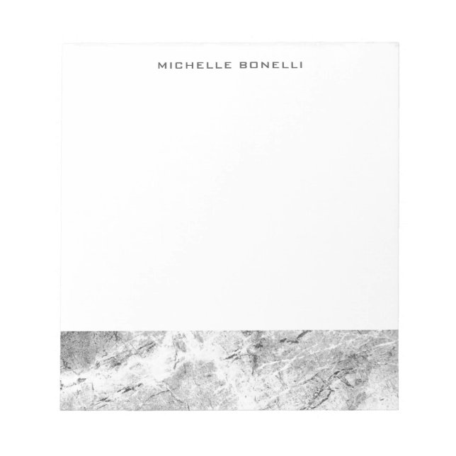 Grey White Professional Plain Simple Minimalist Notepad (Front)