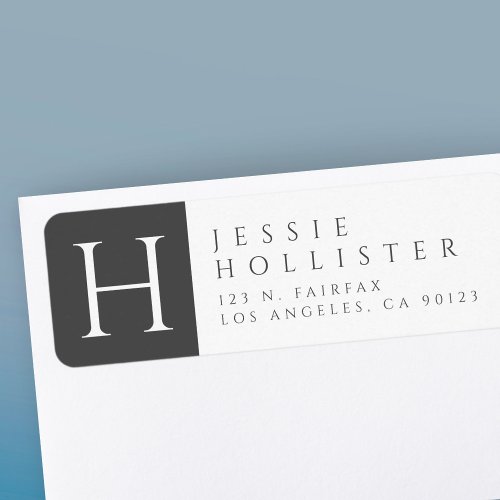 Grey  White  Return Address Label