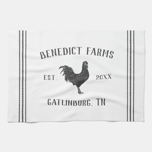 Personalized Family Name Funny Chicken Tea Towel 
