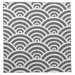 Grey & White Scallop Pattern Napkin