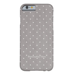 Grey &amp; White Small Polka Dots Modern Chic Barely There iPhone 6 Case