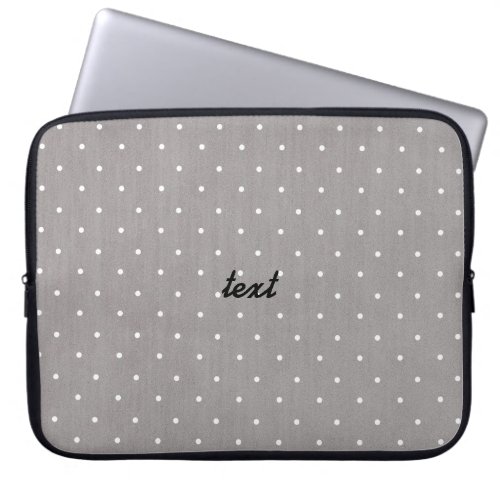Grey  White Small Polka Dots Modern Chic Laptop Sleeve