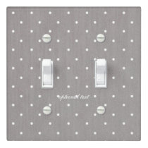 Grey & White Small Polka Dots Modern Chic Light Switch Cover