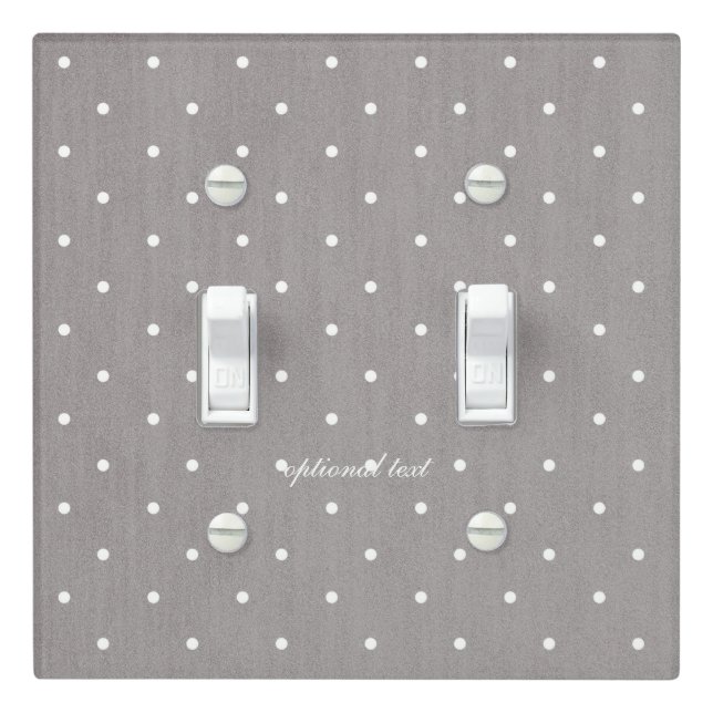 Grey & White Small Polka Dots Modern Chic Light Switch Cover (In Situ)