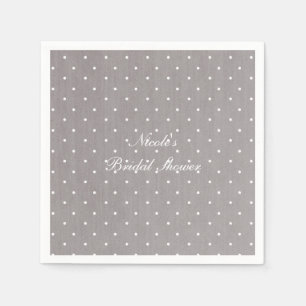 Grey & White Small Polka Dots Modern Chic Paper Napkins