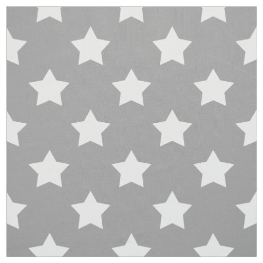 Grey White Stars Pattern Decorative Textile Fabric