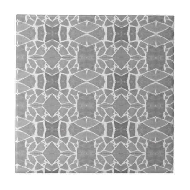 Grey White Stone Tiles Mosaic Pattern (Front)
