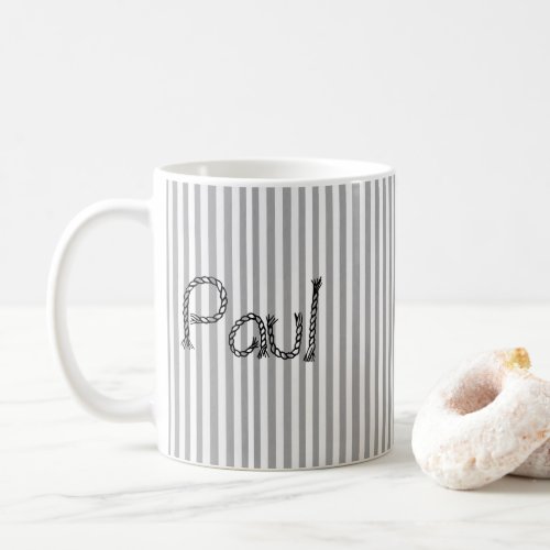 Grey  White Stripe Mug