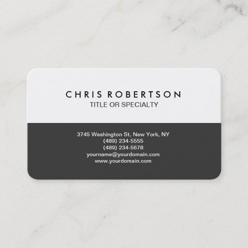 Grey White Stripe Rounded Corner Business Card