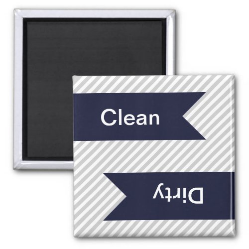 Grey  White Striped Pattern Dishwasher Magnets