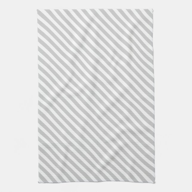Grey & White Striped Pattern Towel (Vertical)