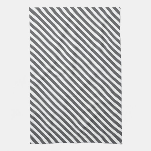 Grey & White Striped Pattern Towel (Vertical)
