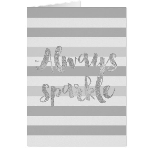 Grey White Stripes Sparkle Cards (Front)