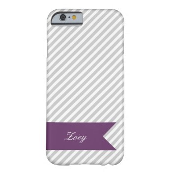 Grey & White Stripes W Monogram Iphone 6 Case by EnduringMoments at Zazzle
